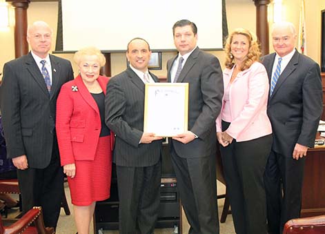 Freeholders Gary J. Rich Sr., Freeholder Lillian G. Burry, Freeholder Director Thomas A. Arnone, Autism NJ Board Chairman James Paone II, Freeholder John P. Curley and Freeholder Deputy Director Serena DiMaso. Freeholders Gary J. Rich Sr., Freeholder Lillian G. Burry, Freeholder Director Thomas A. Arnone, Autism NJ Board Chairman James Paone II, Freeholder John P. Curley and Freeholder Deputy Director Serena DiMaso.